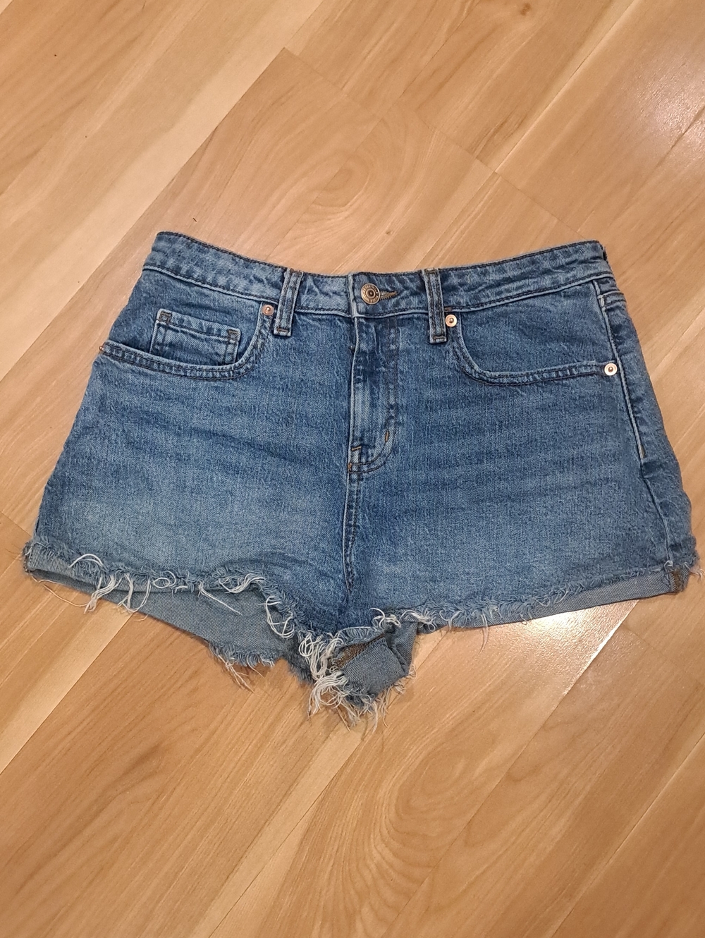 wild fable Distressed High-Rise Denim Shorts - Blue